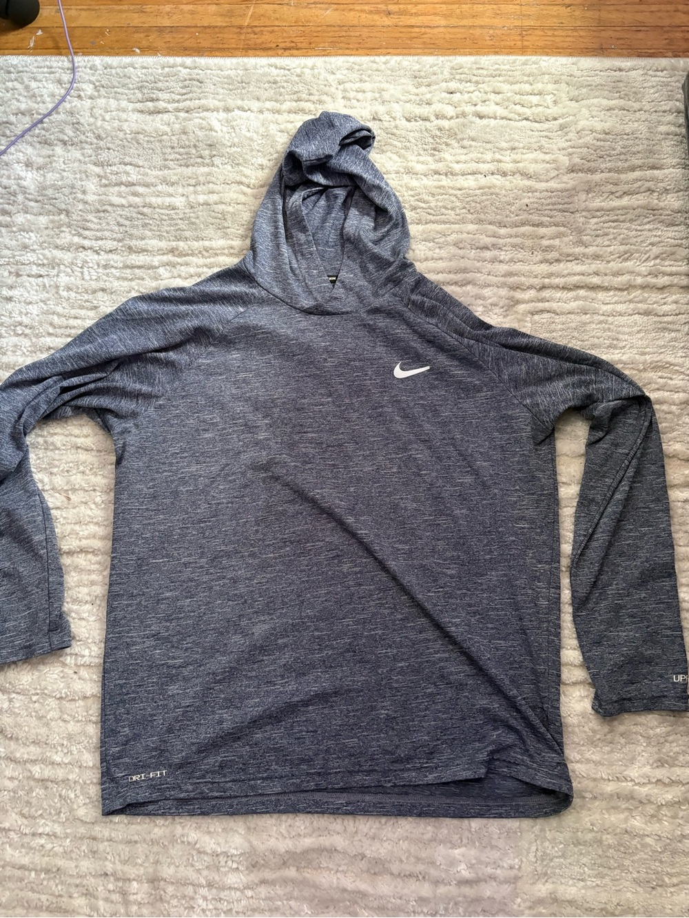 Nike Heather Charcoal Gray Hooded Long-Sleeve Dri-FIT Pullover
